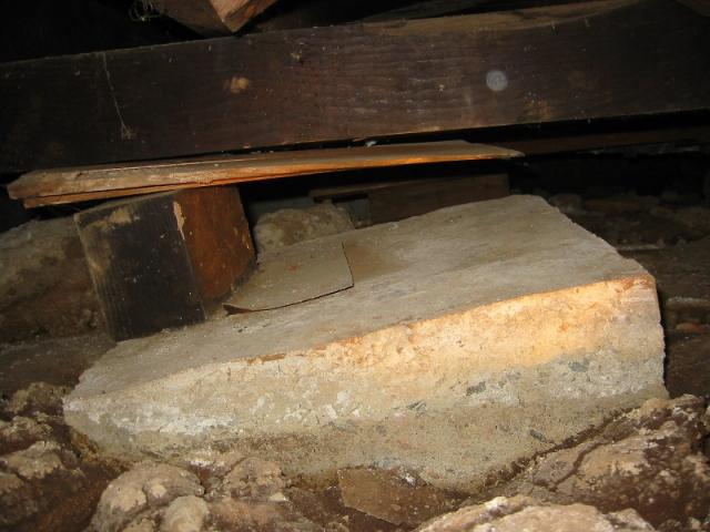 Sinking crawlspace pier